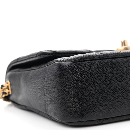 Chanel Shiny Caviar Quilted Small Chain Melody Flap Black 9 of 13