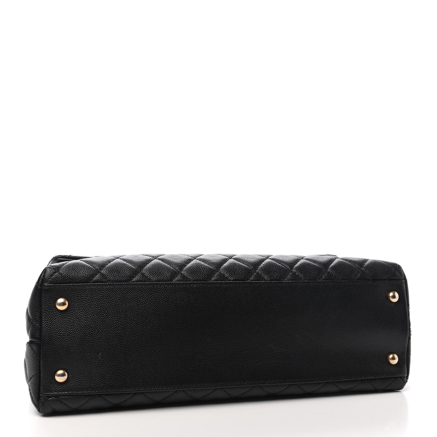 Caviar Lizard Quilted Medium Coco Handle Flap Black