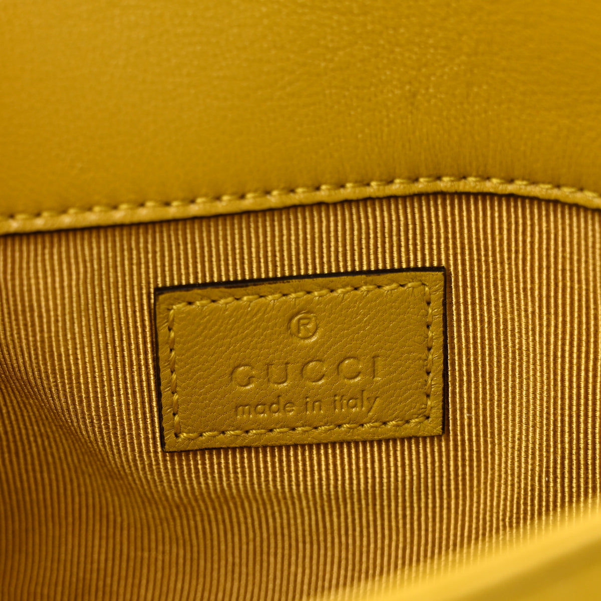 Gucci Lambskin Matelasse Mini GG Marmont Shoulder Bag Oil Yellow 6 of 11