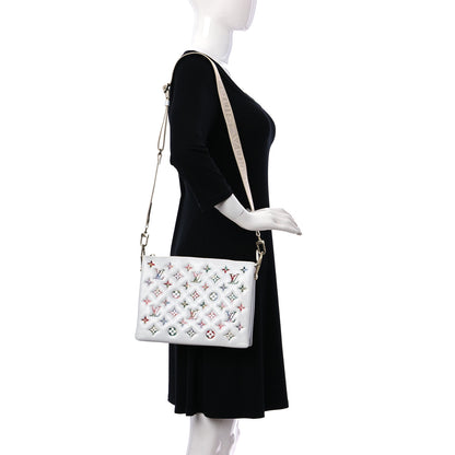 Louis Vuitton Lambskin Embossed Monogram LV Garden Coussin PM Cream 3 of 21