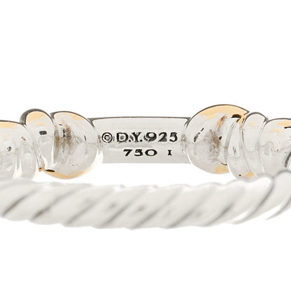 David Yurman Sterling Silver 18K Yellow Gold Diamond Petite Helena Wrap Ring 53 6.25 4 of 4