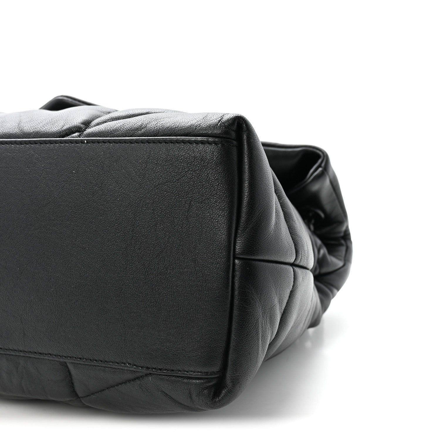 Saint Laurent Lambskin Quilted Monogram Monochrome Medium Loulou Puffer Chain Satchel Black 9 of 9