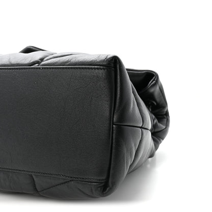 Saint Laurent Lambskin Quilted Monogram Monochrome Medium Loulou Puffer Chain Satchel Black 9 of 9