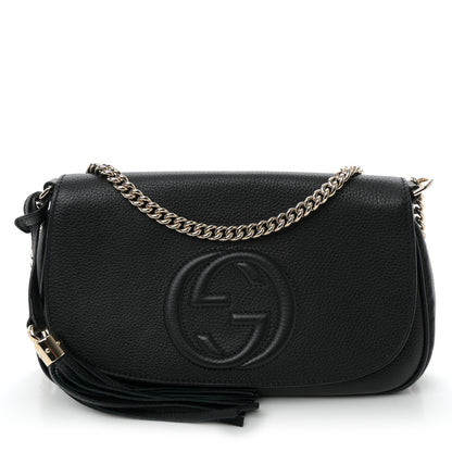Gucci Pebbled Calfskin Medium Soho Flap Crossbody Black 1 of 10