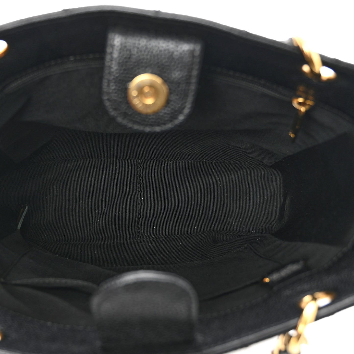 Caviar Quilted Petit Shopping Tote PST Black