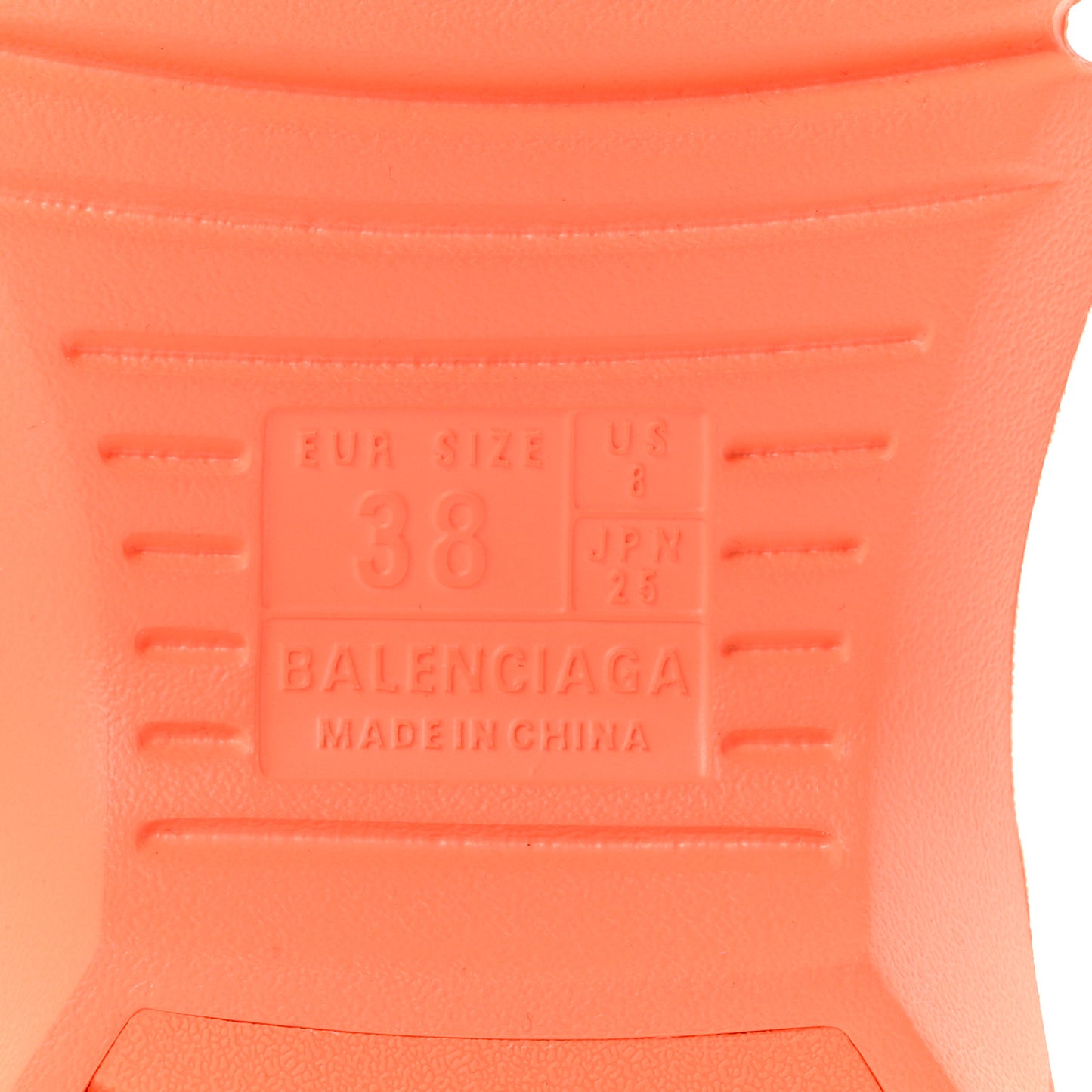 Rubber Womens Mold Slide Sandals 38 Fluo Orange