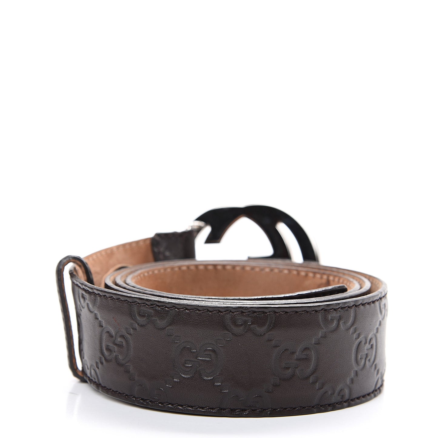 Guccissima Interlocking G Belt 100 40 Dark Brown