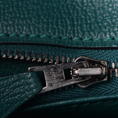 Hermes Epsom Horseshoe Birkin 40 Bleu Saphir Malachite 12 of 32