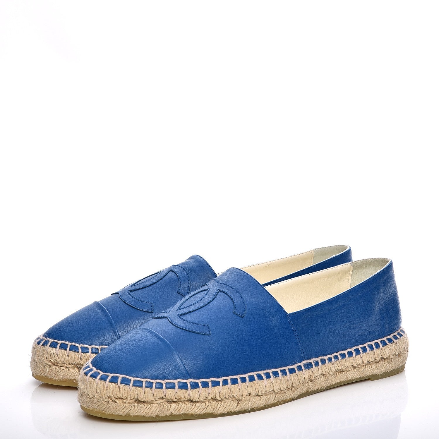Chanel Lambskin CC Espadrilles 40 Blue 4 of 10