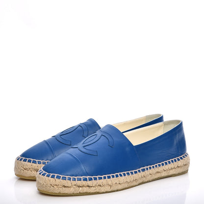 Chanel Lambskin CC Espadrilles 40 Blue 4 of 10