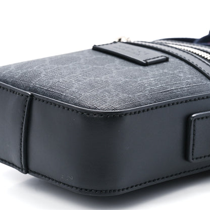 Gucci GG Supreme Monogram Appia Calfskin Web Small Camera Messenger Bag Black Grey 12 of 13
