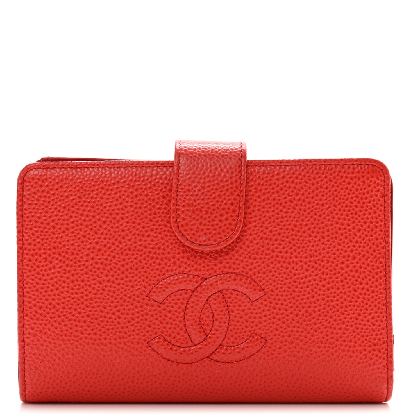 Caviar Timeless CC Zipped Pocket Wallet Red