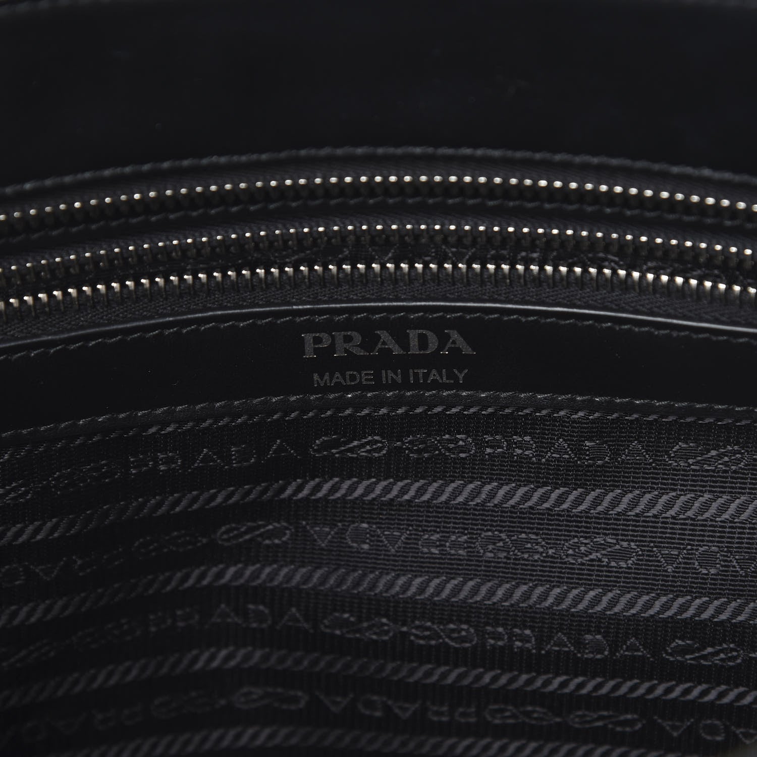 Prada Soft Calfskin Impunture Diagramme Tote Black 5 of 14