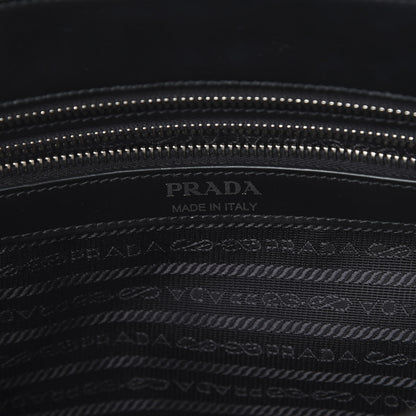 Prada Soft Calfskin Impunture Diagramme Tote Black 5 of 14