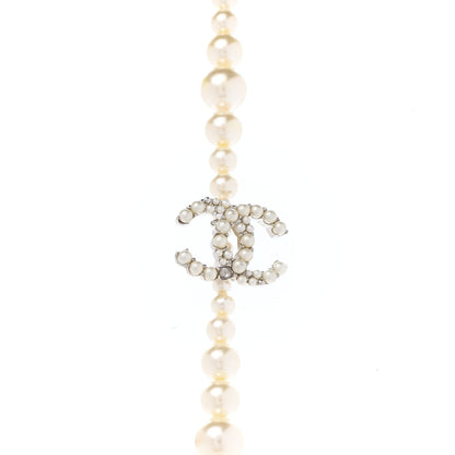 Chanel Pearl Cluster CC Long Necklace Silver 4 of 7