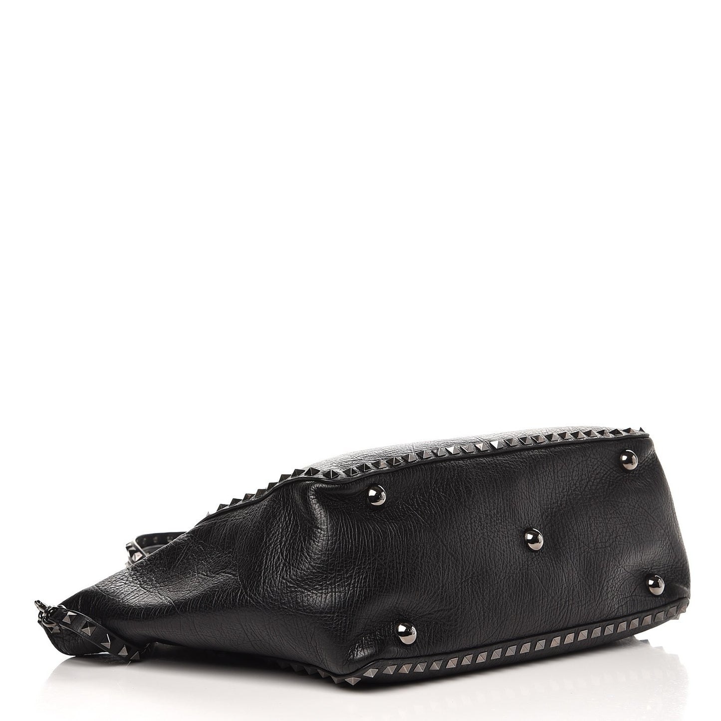 Vitello Medium Rockstud Tote Black