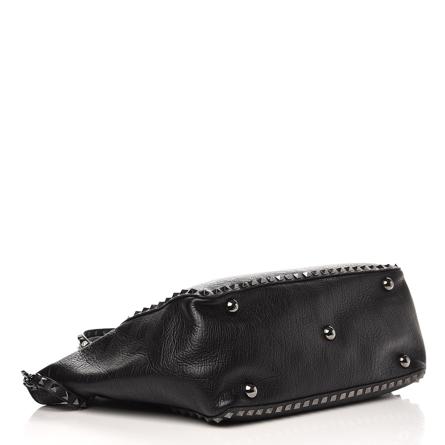 Valentino Garavani Vitello Medium Rockstud Tote Black 5 of 9