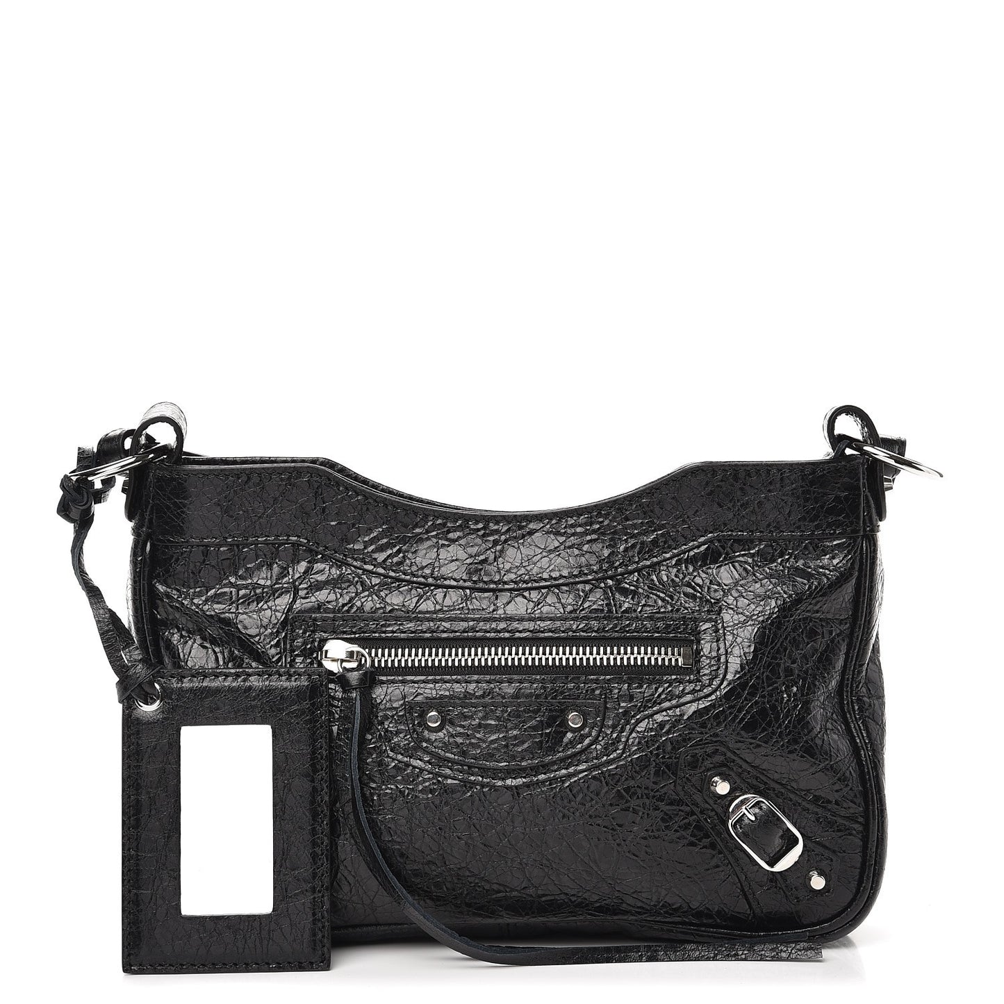 Agneau Classic Silver Hardware Hip Black