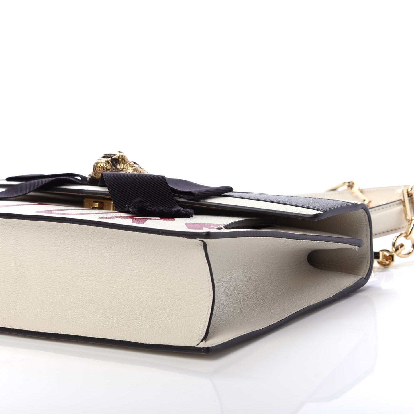 Calfskin Osiride Future Top Handle Bag Mystic White Hibiscus Red Black