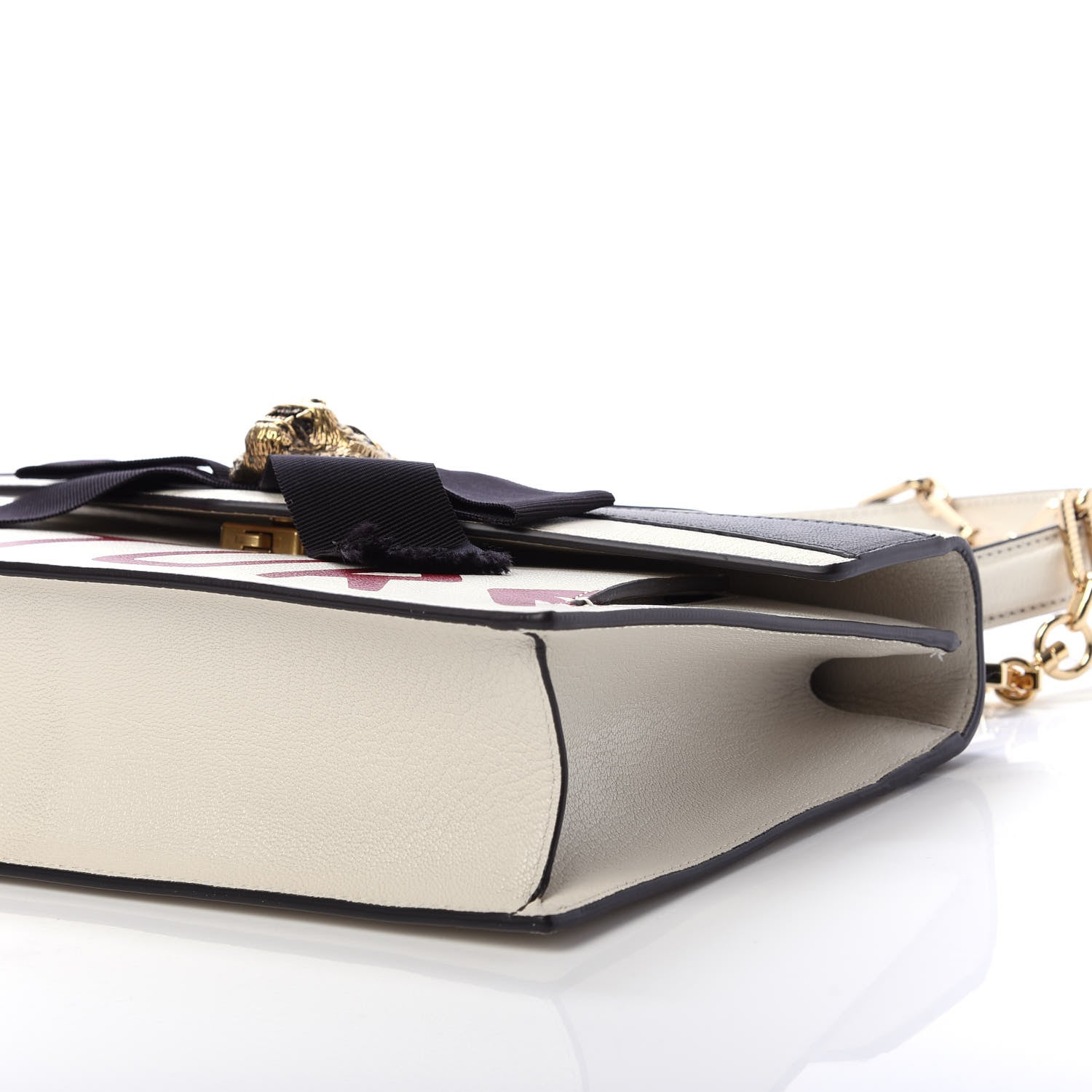 Gucci Calfskin Osiride Future Top Handle Bag Mystic White Hibiscus Red Black 7 of 12