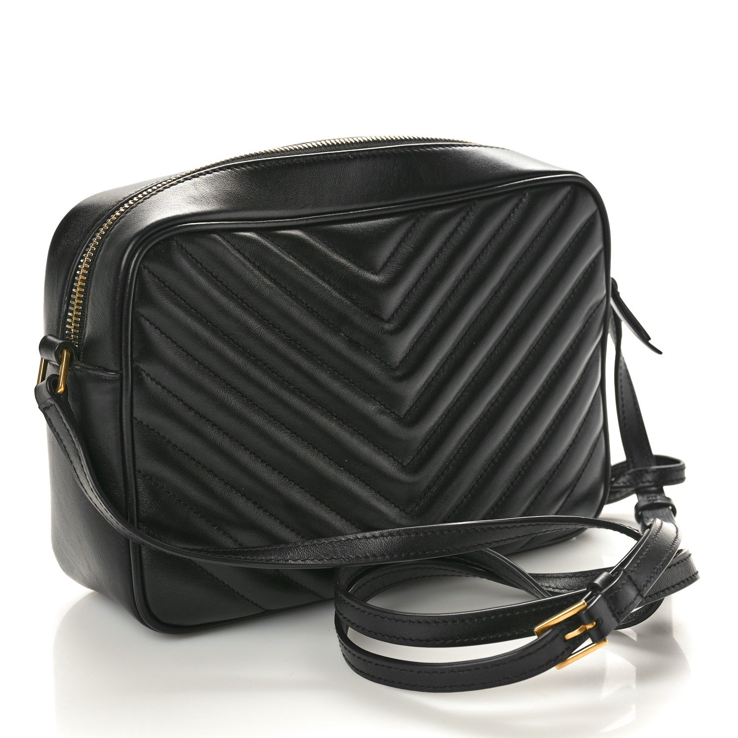 Saint Laurent Calfskin Matelasse Monogram Lou Camera Bag Black 3 of 10