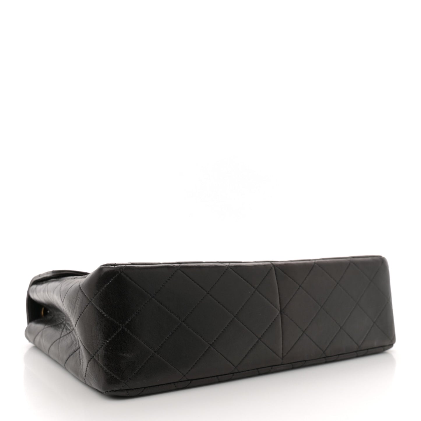 Lambskin Quilted Jumbo Single Flap Black