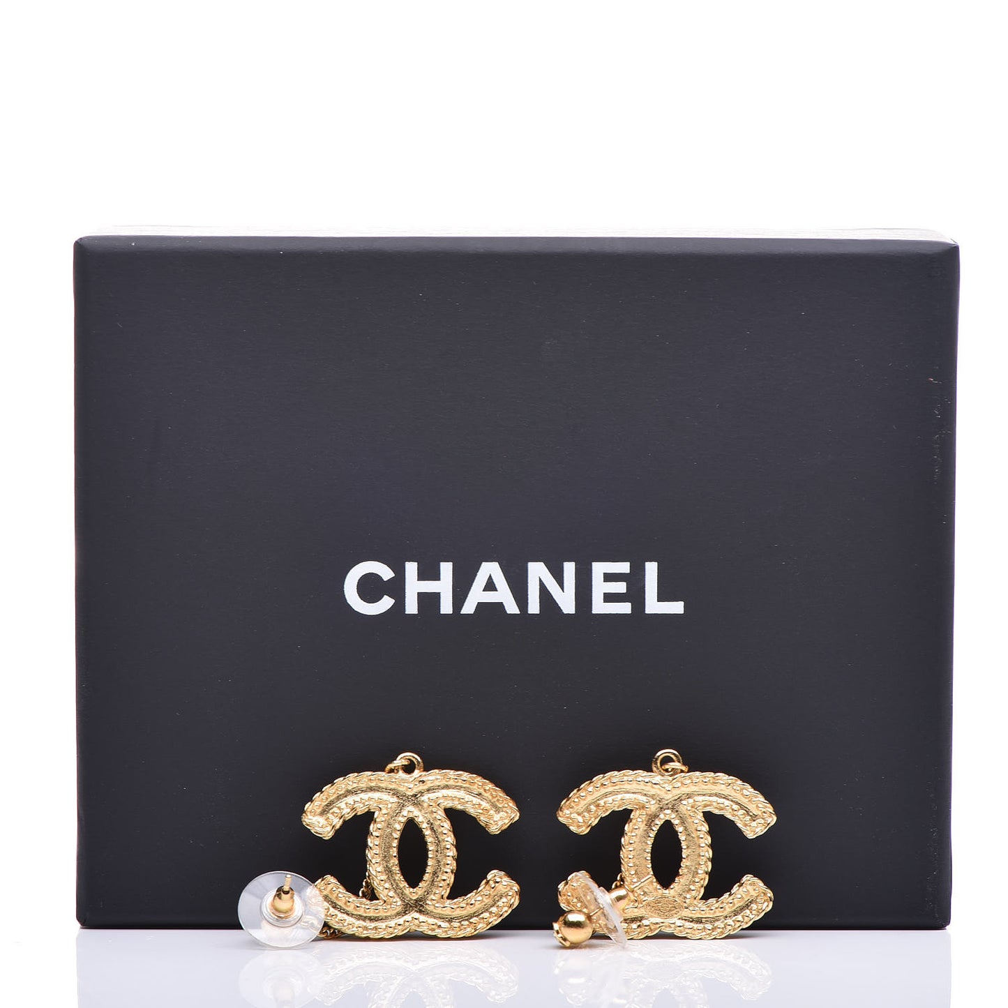 CC Drop Earrings Matte Gold