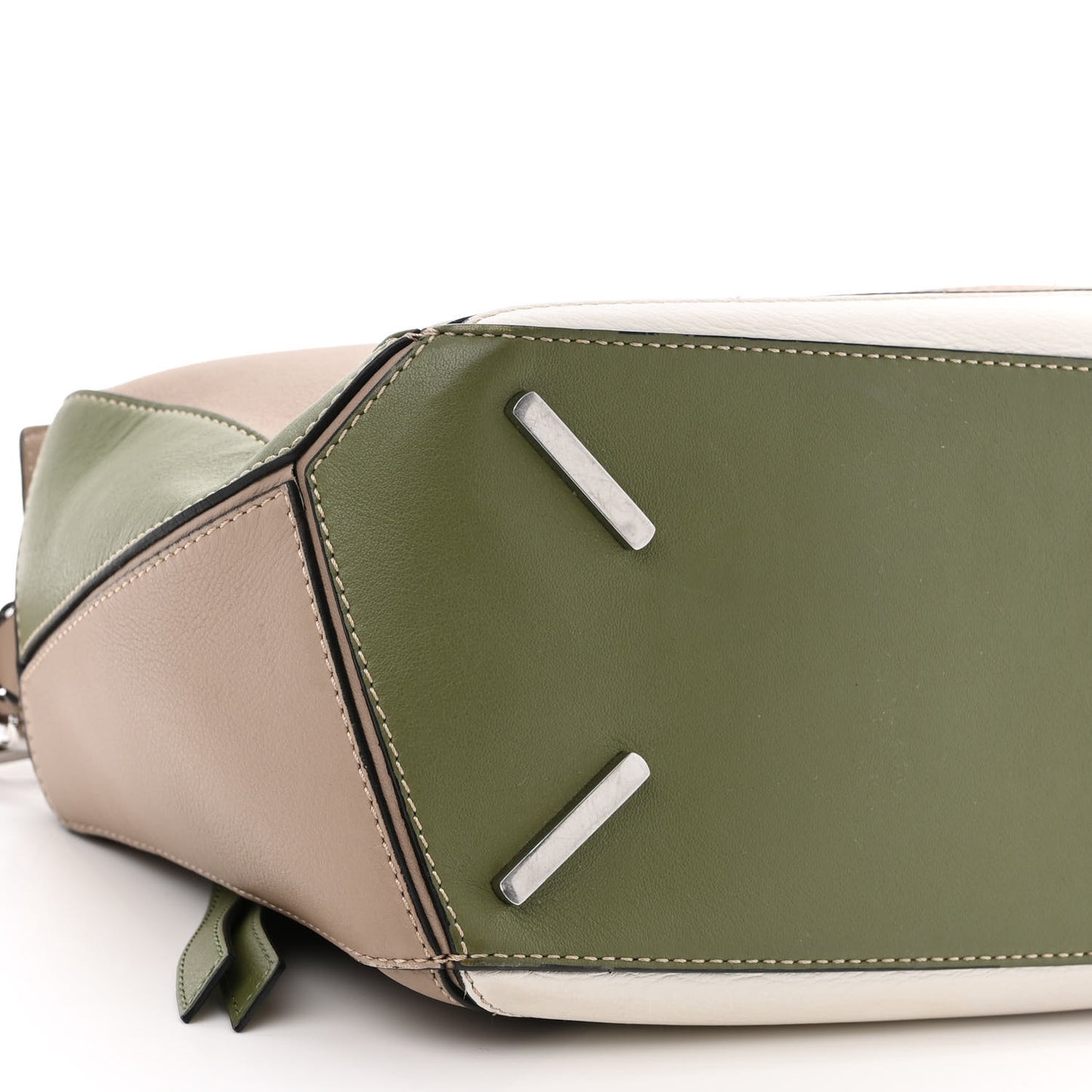 Calfskin Medium Puzzle Bag Sand Avocado Green