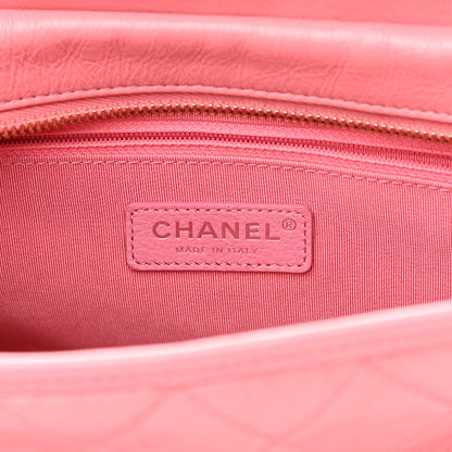 Chanel Aged Calfskin Quilted Medium Gabrielle Logo Hobo Rose 6 of 14