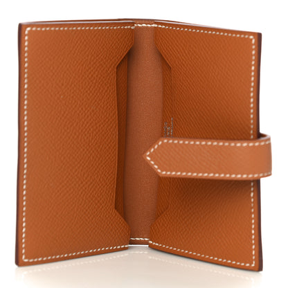 Hermes Epsom Bearn Card Holder Wallet Gold 5 of 14