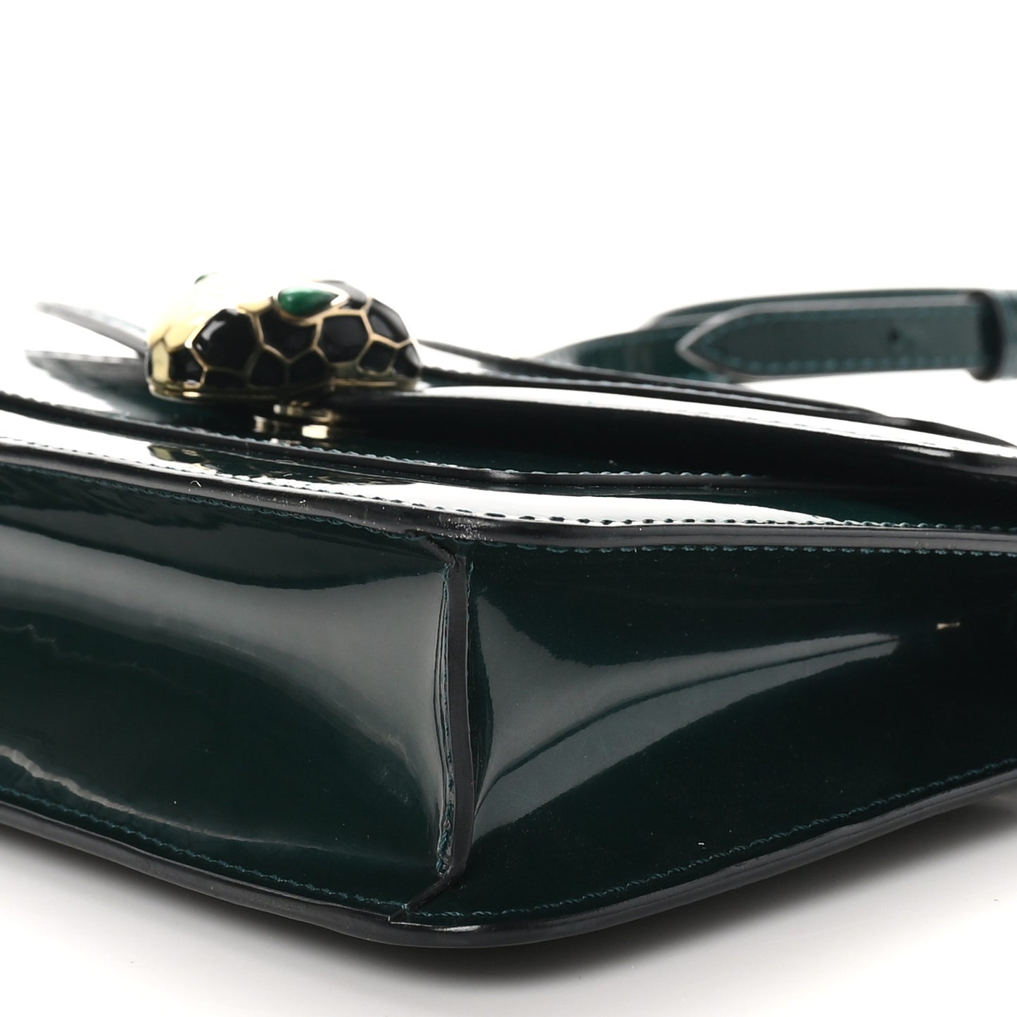 Patent Serpenti Forever Crossbody Emerald