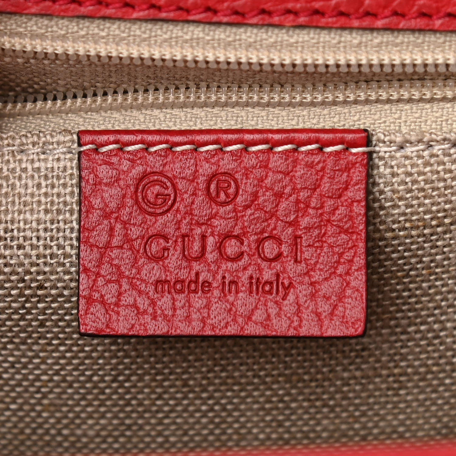 Gucci Dollar Calfskin Interlocking G Shoulder Bag Red 6 of 11