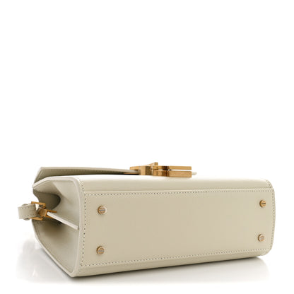 Saint Laurent Grain de Poudre Mini Classic Monogram Cassandra Top Handle Vintage White 3 of 9