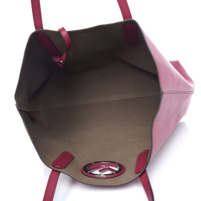 Fendi Vitello Vienna Enamel F is Fendi Shopping Tote Black Cherry Taupe 6 of 13
