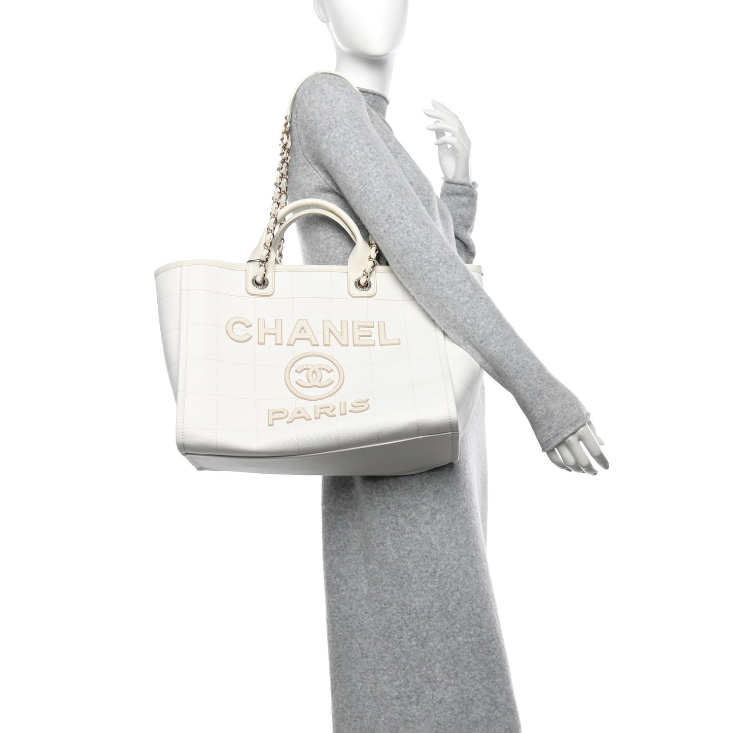Cotton Medium Deauville Tote White