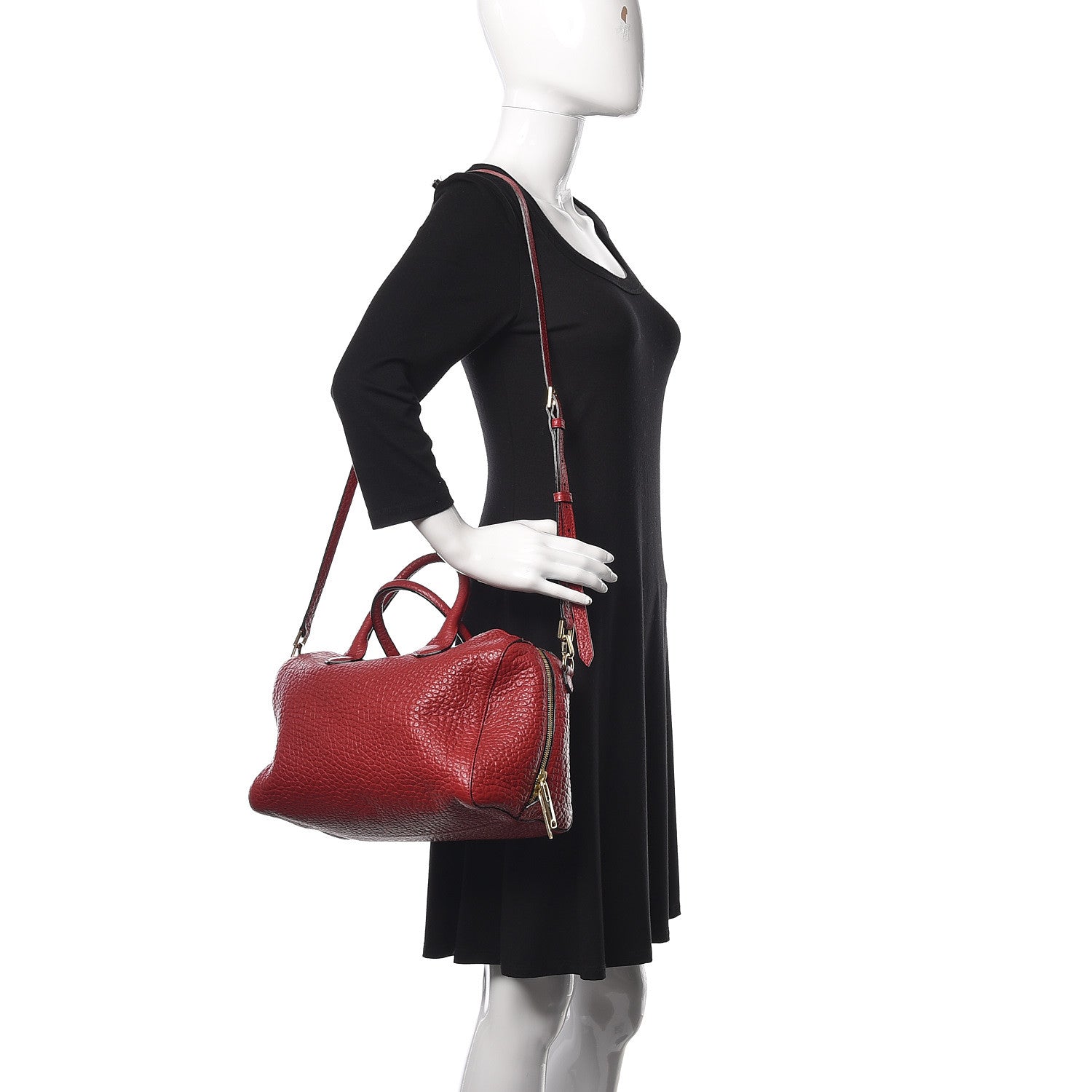 Burberry Heritage Grain Medium Alchester Bowling Bag Military Red 3 of 10