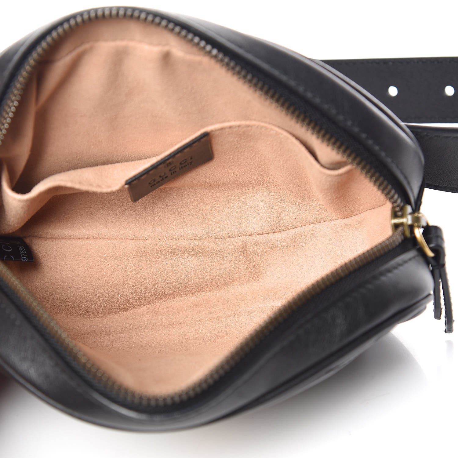 Gucci Calfskin Matelasse GG Marmont Belt Bag 75 30 Black 7 of 10