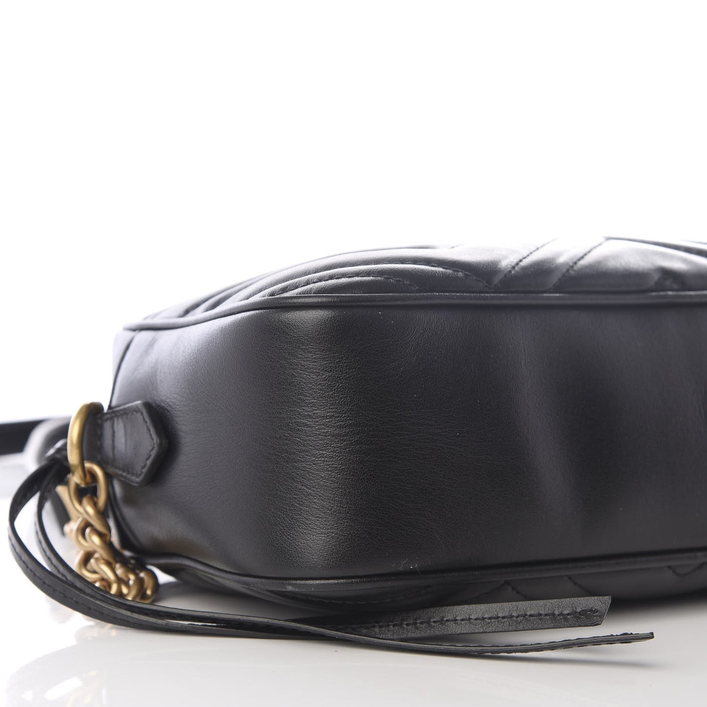 Calfskin Matelasse Small GG Marmont Chain Shoulder Bag Black
