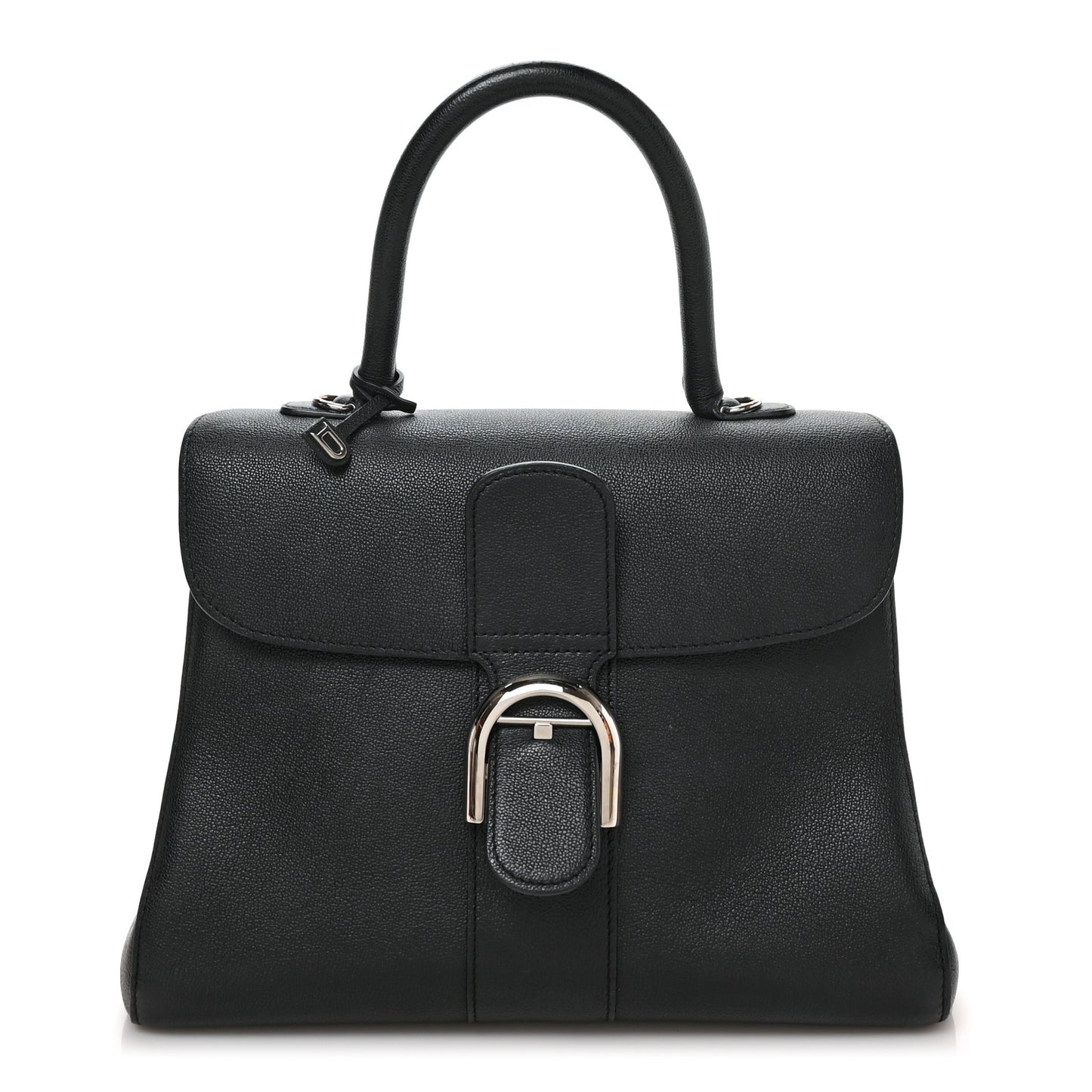 Grained Calfskin MM Brillant Satchel Black