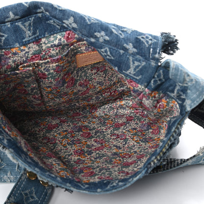 Louis Vuitton Denim Patchwork Posty Messenger Bag Blue 5 of 10