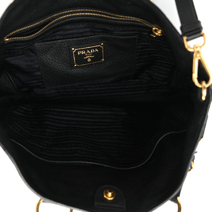 Prada Vitello Daino Tote Black 4 of 7