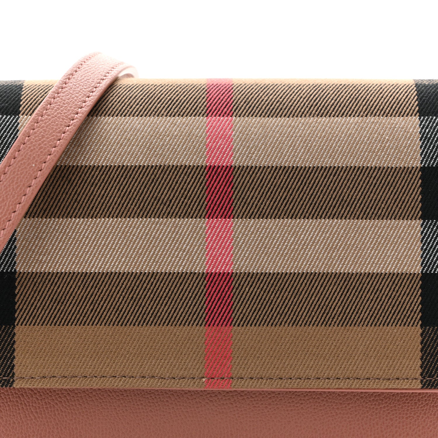 Burberry Grained Calfskin House Check Small Madison Shoulder Bag Dusty Pink 8 of 10