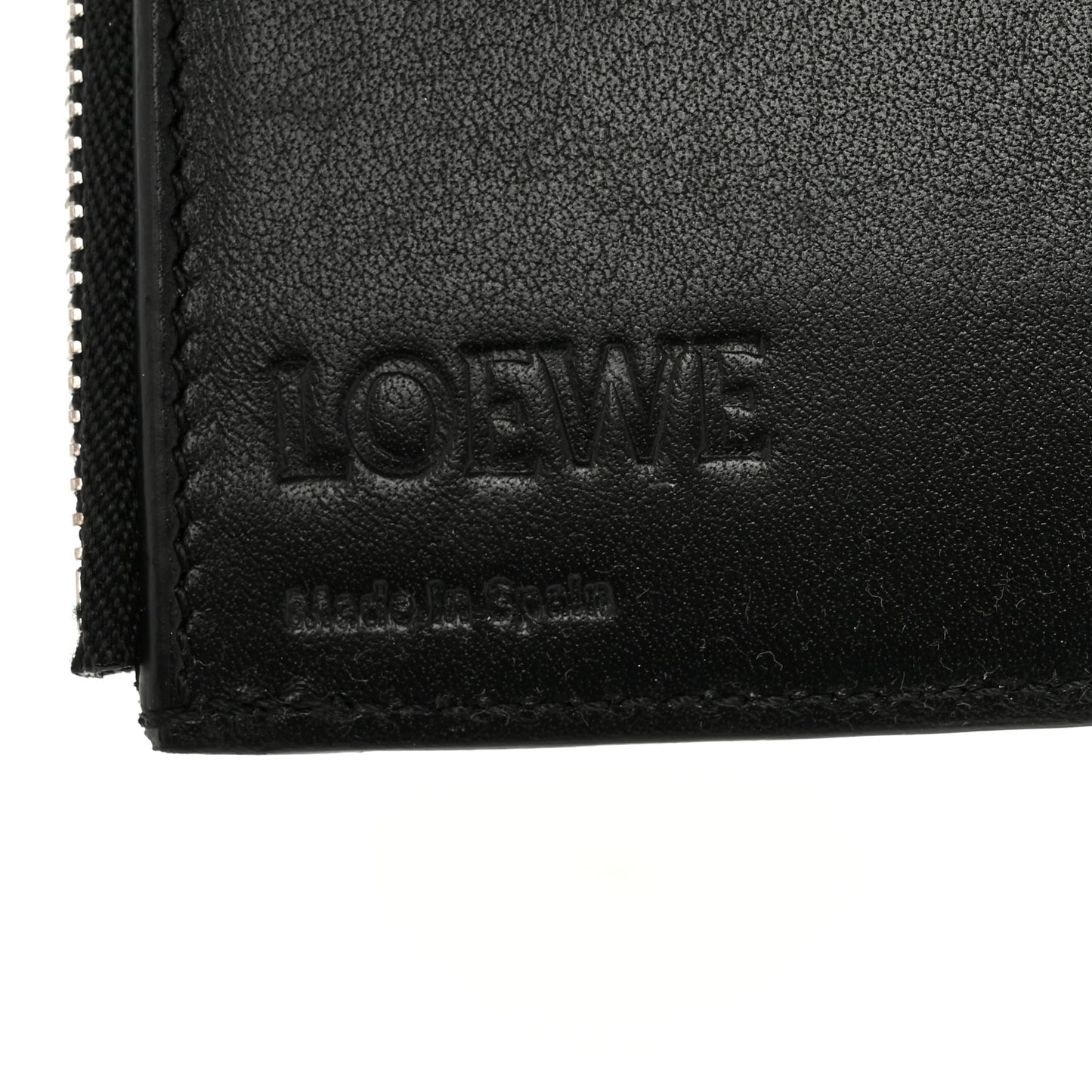 Grained Calfskin Small Vertical Wallet Black
