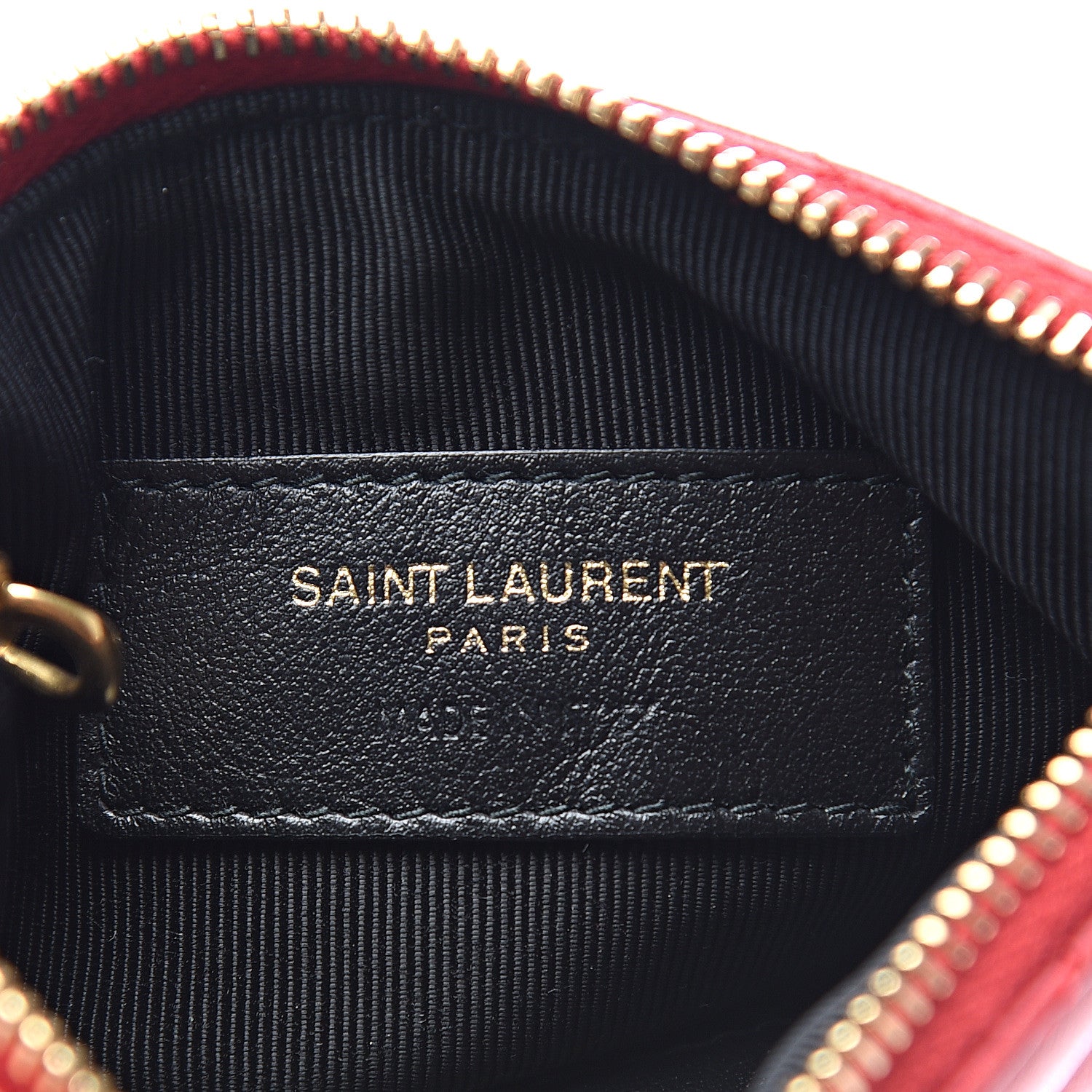 Saint Laurent Calfskin Matelasse Monogram Key Pouch Rouge Eros 5 of 6