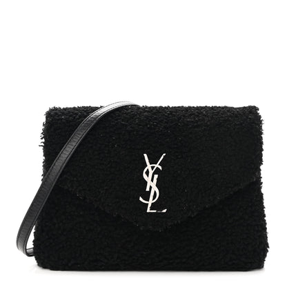 Saint Laurent Shearling Toy Loulou Shoulder Bag Black 1 of 8