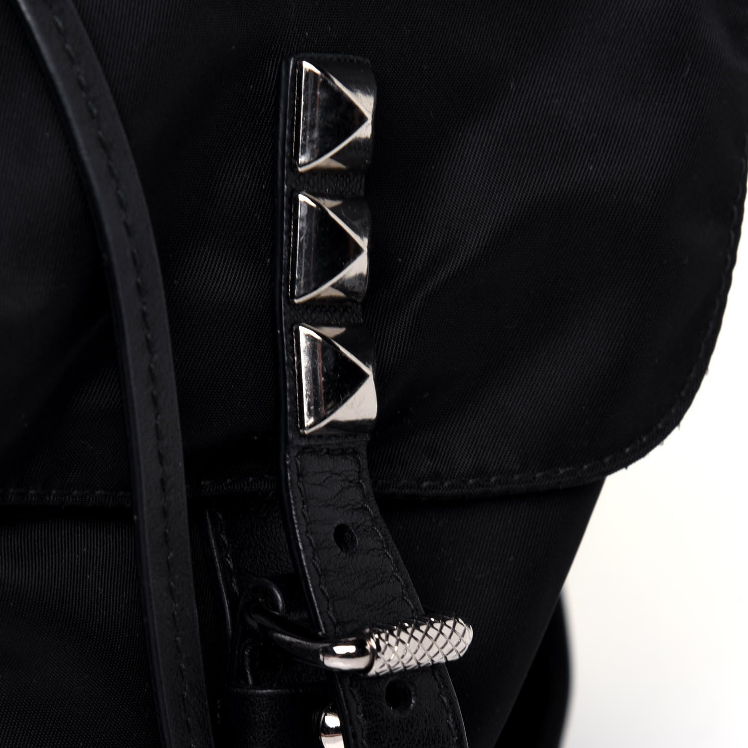 Prada Nylon New Vela Studded Backpack Black 17 of 18