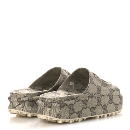 Gucci Cubic Rubber GG Monogram Womens Interlocking G Platform 42mm Slide Sandals 42 Beige Ebony 5 of 12