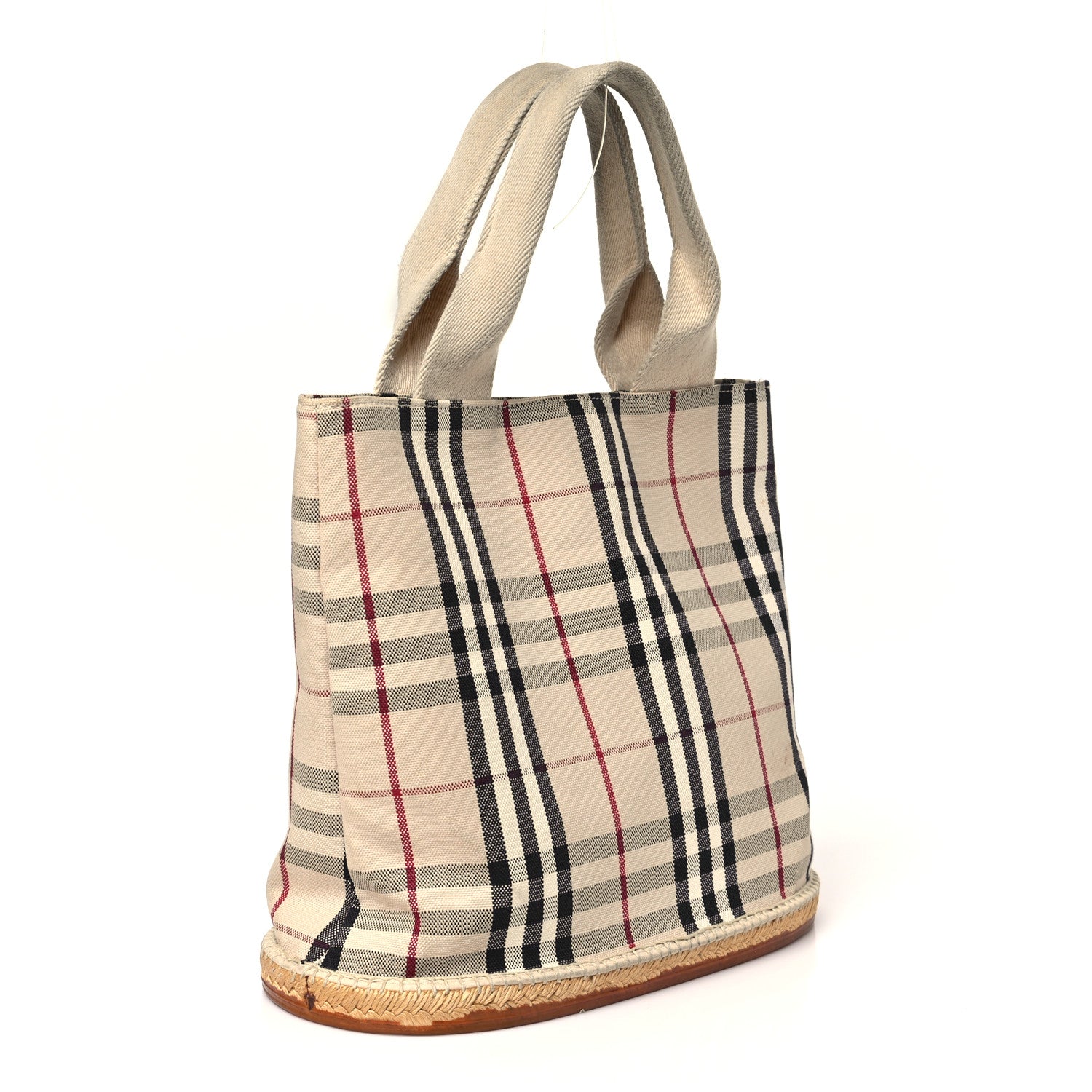 Burberry House Check Espadrille Bucket Bag Beige 3 of 13