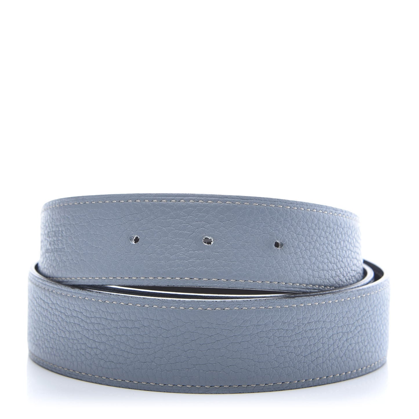 Box Togo 32mm Guilloche H Belt 100 Bleu Lin Chocolate