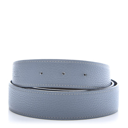 Hermes Box Togo 32mm Guilloche H Belt 100 Bleu Lin Chocolate 3 of 8